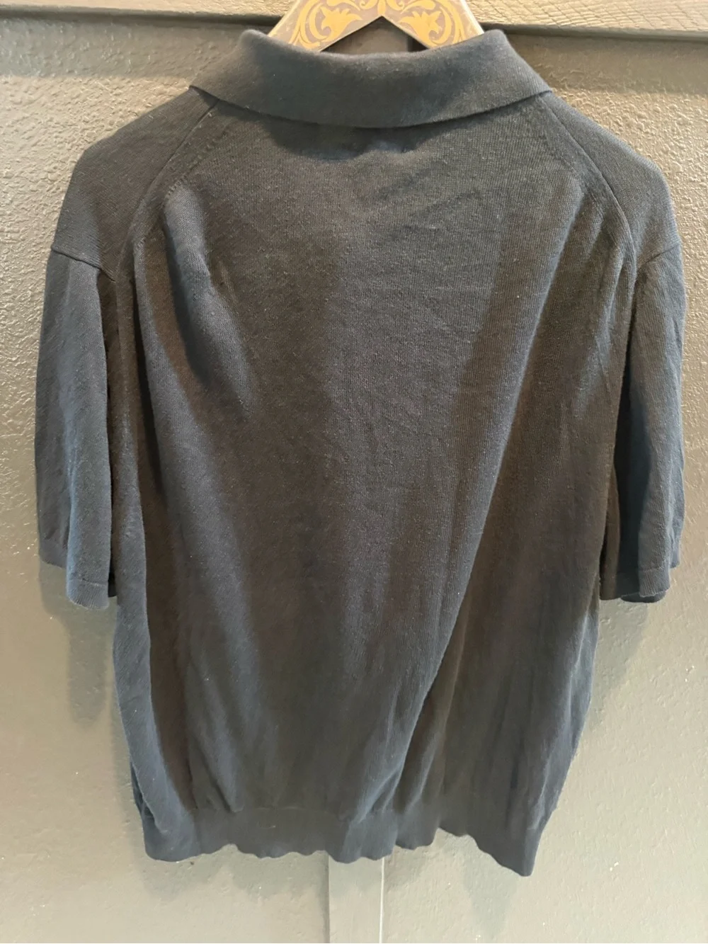 J. Crew Men's Black Knit Polo Shirt